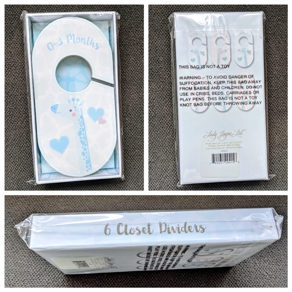 6 Baby Closet Dividers NWT